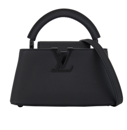 Capucines East-West Mini Bag, Leather, Black, NFC, DB/B/S, 4*